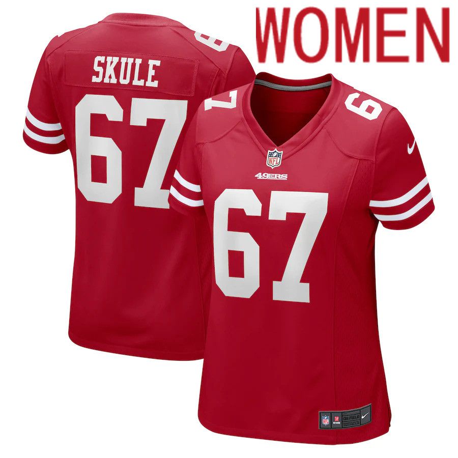 Women San Francisco 49ers #67 Justin Skule Nike Scarlet Game NFL Jersey